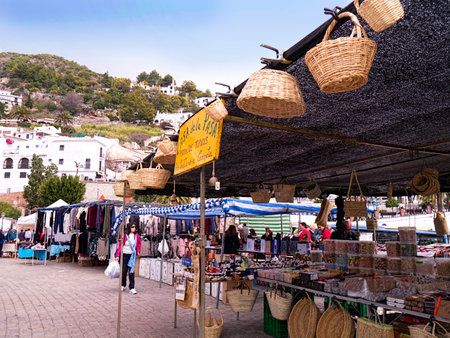 Frigiliana Market in one of the most beautiful white Villages of Andalucia Spainのeditorial素材