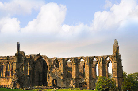 Bolton Abbey by the River Wharfe in North Yorkshireのeditorial素材