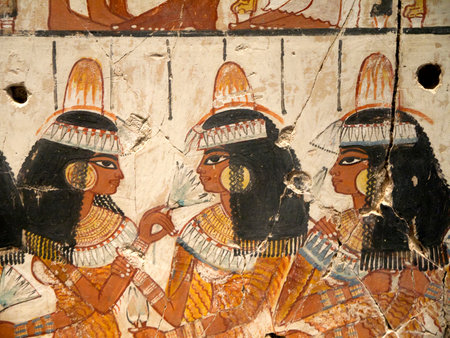 Egyptian Frieze of temple singers in Museum in Londonのeditorial素材