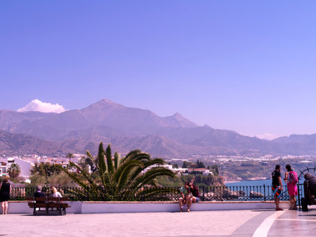 Clear day on the Balcon de Europa in Nerja Andalucia Spainのeditorial素材