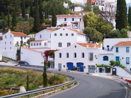Frigiliana one of the most beautiful white villages of the Southern Spain area of Andalucia in the Alpujarra mountains のeditorial素材