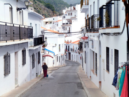 Frigiliana one of the most beautiful white villages of the Southern Spain area of Andalucia in the Alpujarra mountains のeditorial素材