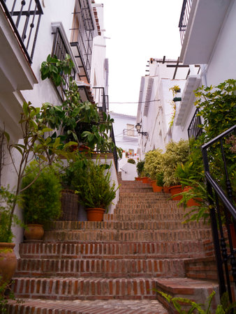Frigiliana one of the most beautiful white villages of the Southern Spain area of Andalucia in the Alpujarra mountains のeditorial素材