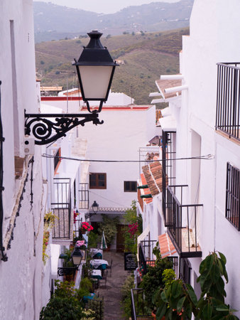 Frigiliana one of the most beautiful white villages of the Southern Spain area of Andalucia in the Alpujarra mountains のeditorial素材