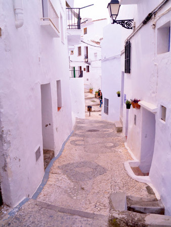 Frigiliana one of the most beautiful white villages of the Southern Spain area of Andalucia in the Alpujarra mountains のeditorial素材