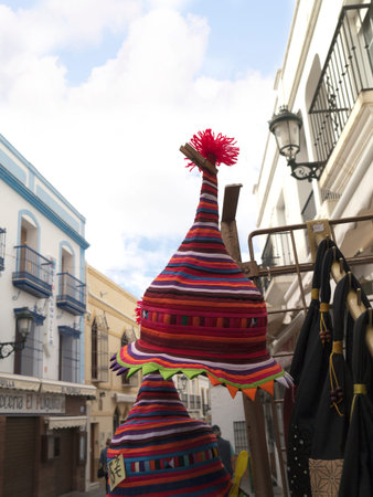 Street scene in Nerja, a sleepy Spanish Holiday resort on the Costa Del Sol  near Malaga, Andalucia, Spain, Europeのeditorial素材