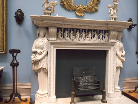 Marble Fireplace in Museumのeditorial素材