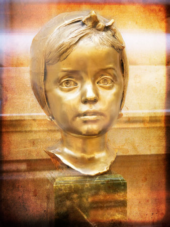 Bronze bust of a little maidのeditorial素材