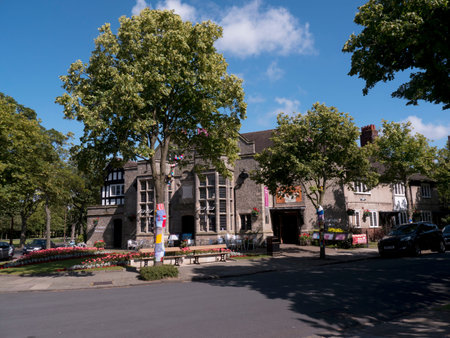 Museum at the model village of Port Sunlight, created by William Hesketh Lever for his Sunlight soap factory workers in 1888 のeditorial素材