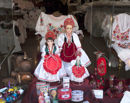 Traditional Embroidery in Budapest Hungaryのeditorial素材