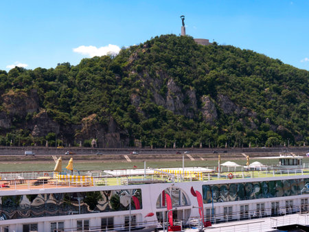 Statue of Freedom on the Citadel Hill in Budapest Hungaryのeditorial素材