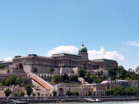 The Royal Palace or Castle by the River Danube in Budapest Hungaryのeditorial素材