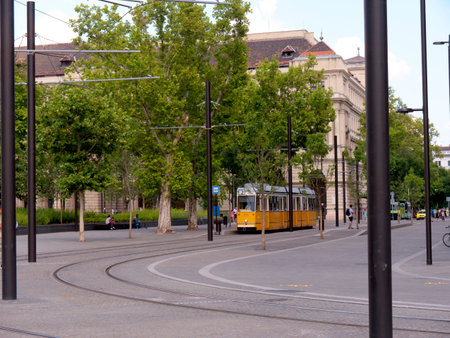 Tram In Budapest Hungaryのeditorial素材
