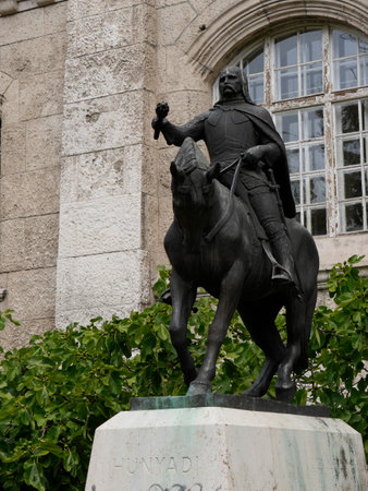Statue in the grounds of Vajdahunyad castle in Budapest Hungaryのeditorial素材