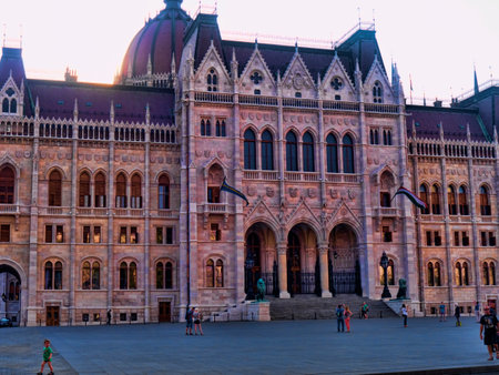 Houses of Parliament in Budapest Hungaryのeditorial素材