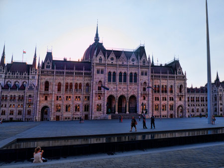 Houses of Parliament in Budapest Hungaryのeditorial素材