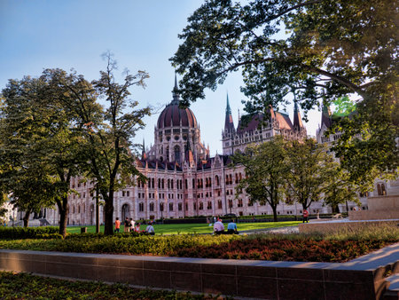 Houses of Parliament in Budapest Hungaryのeditorial素材