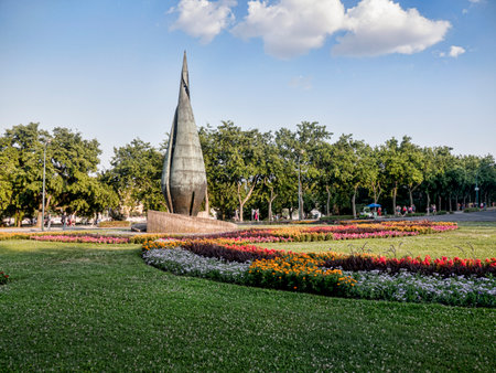 park on Margaret Island Budapest Hungaryのeditorial素材