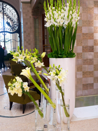 The Foyer of the Four Seasons Hotel in Budapest Hungaryのeditorial素材