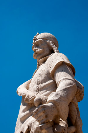 King Arpad on the Fishermens Bastion on Buda Castle Hill in Budapest Hungaryのeditorial素材