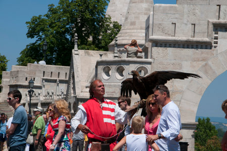Eagle on the Fishermens Bastion in Budapest Hungaryのeditorial素材