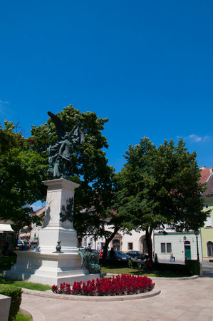 Statue in the Castle District near the Royal Palace in Budapestのeditorial素材