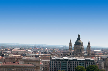 view from Fishermens Bastion over Budapest Hungaryのeditorial素材