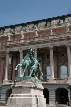 Statue in the Royal Palace or Castle in Budapest Hungaryのeditorial素材