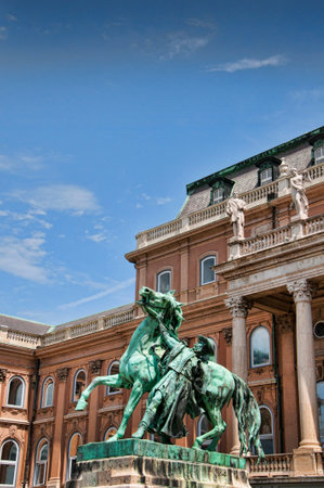 Statue in the Royal Palace or Castle in Budapest Hungaryのeditorial素材