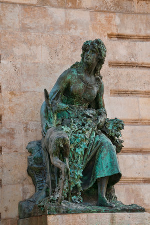 Statue in the Royal Palace or Castle in Budapest Hungaryのeditorial素材