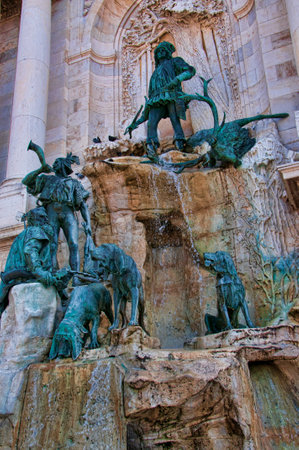 Statue in the Courtyard of the Royal Palace in Budapest Hungaryのeditorial素材
