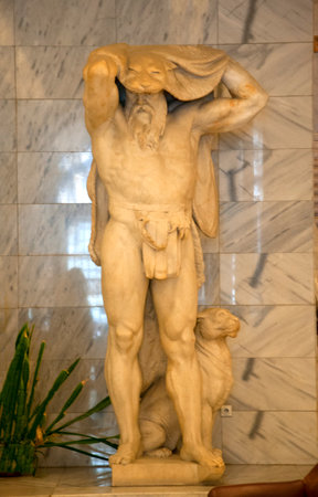 Statue of Hercules at the Royal Palace or Castle in Budapest Capital of Hungaryのeditorial素材