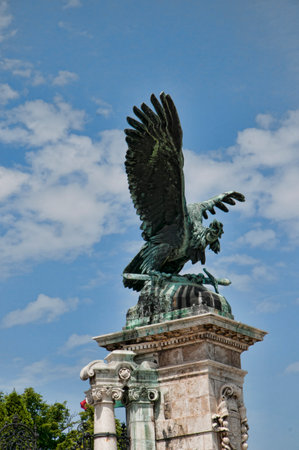 Imperial Eagle on the Royal Palace in Budapest Hungaryのeditorial素材