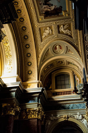 Interior of St Stephan Cathedral in Budapest Hungaryのeditorial素材