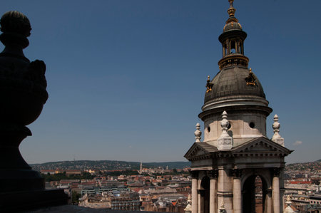 View from the Dome of the Cathedral of St Stephan in Budapest Hungaryのeditorial素材