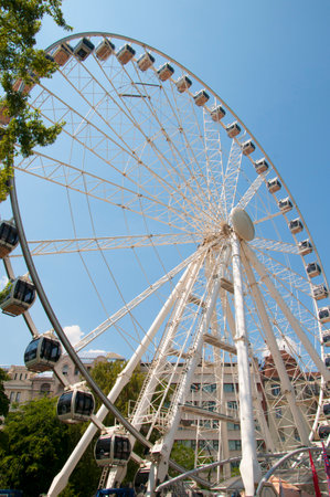 Ferris Wheel in Deak Square Budapest Hungaryのeditorial素材