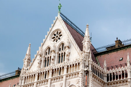 Houses of Parliament by the River Danube in Budapest Hungaryのeditorial素材