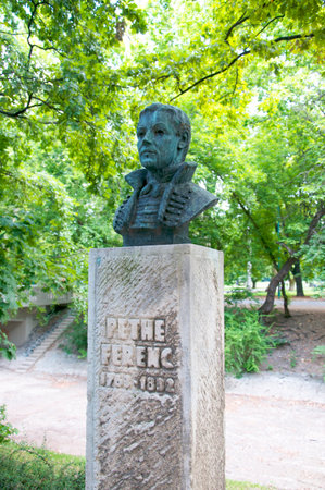 Statue to Soldier at Vajdahunyad Castle in the City Park in Budapest Hungaryのeditorial素材