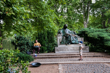 Musician at Vajdahunyad Castle in the City Park in Budapest Hungaryのeditorial素材