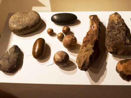 Neolithic tools in the Egyptian Museum in Turin, Italyのeditorial素材