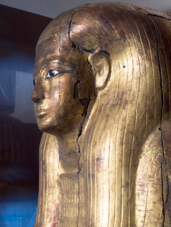 Mummy Case in the Egyptian Museum in Turin, Italyのeditorial素材