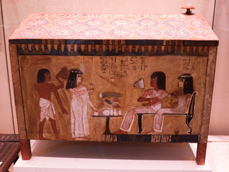 Chest in the  Egyptian Museum in Turin, Italyのeditorial素材