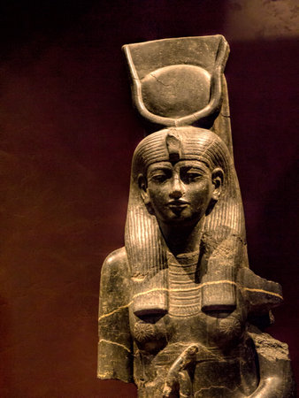 Goddess Hathor in the  Egyptian Museum in Turin,Italyのeditorial素材