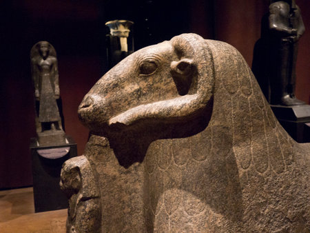 Rams head in the  Egyptian Museum in Turin, Italyのeditorial素材
