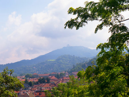 Overlooking the city of Turin in Italyのeditorial素材
