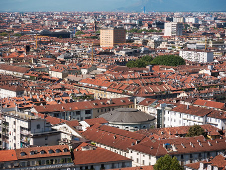 View of the city from the Mole in Turin Italyのeditorial素材