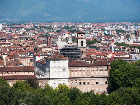 View of the city from the top of the Mole of Turin Italyのeditorial素材