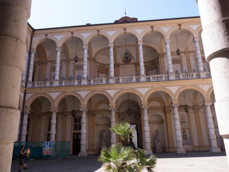 Colonnaded Courtyard in Turin Italyのeditorial素材