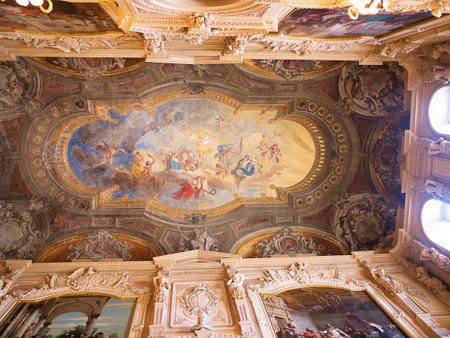 Ceiling in the Royal Palace in Turin Italyのeditorial素材