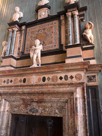 Fireplace in the Royal Palace in Turin Italyのeditorial素材